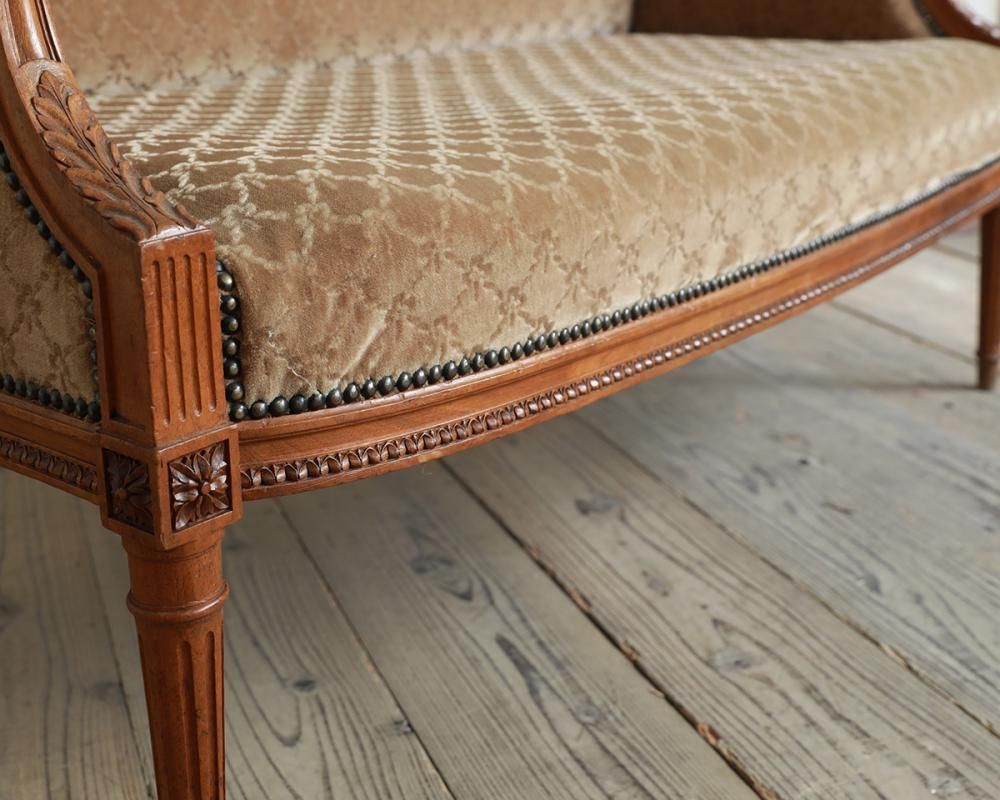 フランスアンティーク ルイ16世様式 2シーターソファ（ファブリック