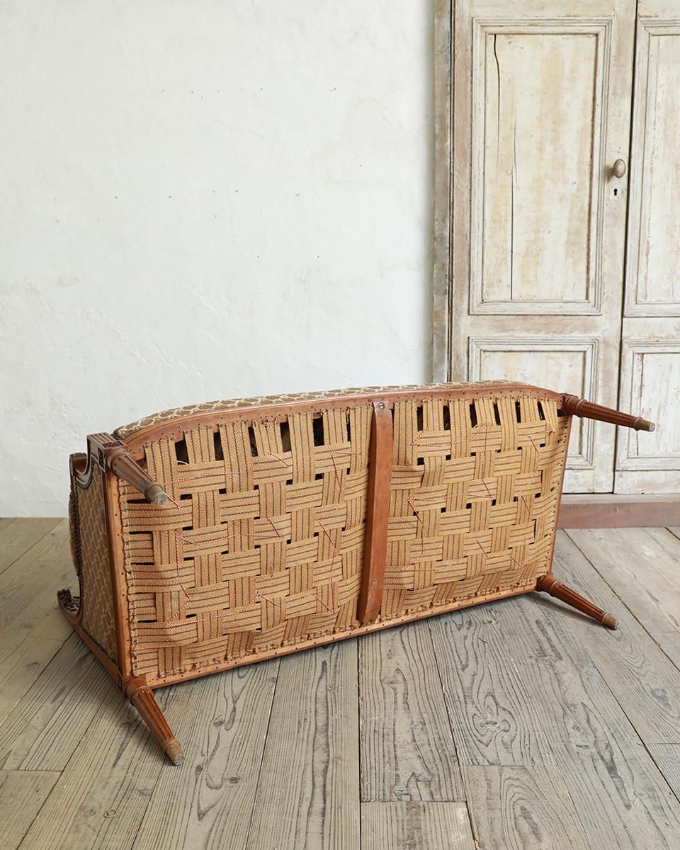 フランスアンティーク ルイ16世様式 2シーターソファ（ファブリック