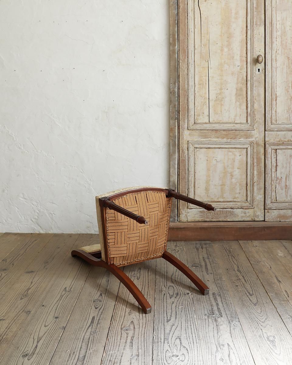 フランスアンティーク ファブリックチェアチェア.5 ダイニングチェア