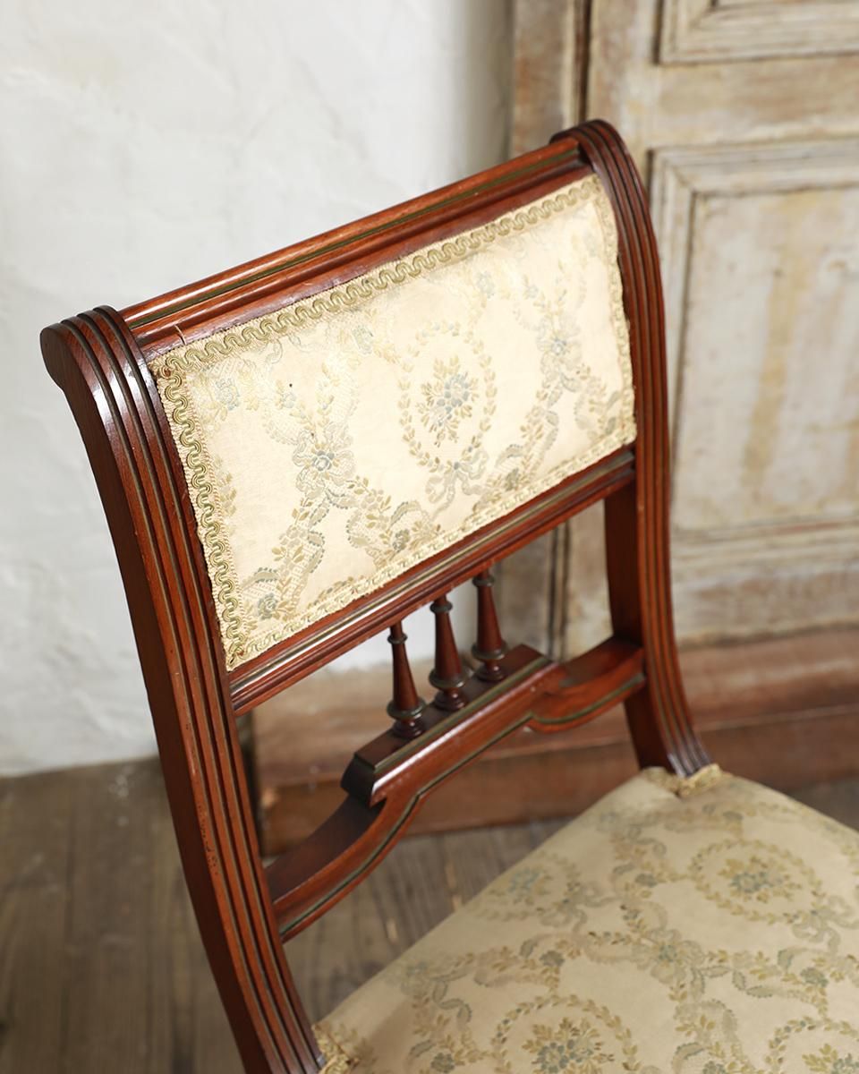 フランスアンティーク ファブリックチェアチェア.5 ダイニング