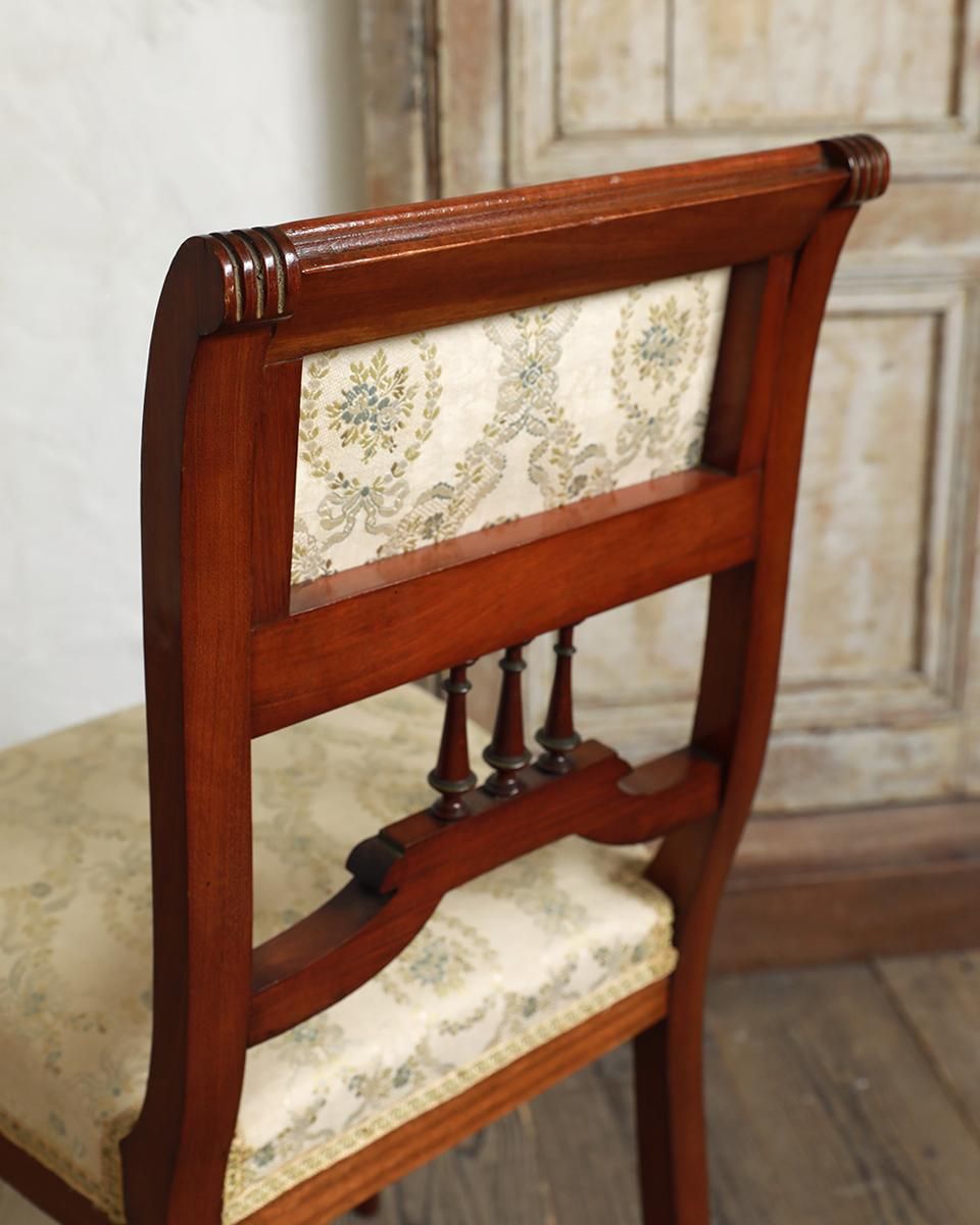 フランスアンティーク ファブリックチェアチェア.5 ダイニングチェア