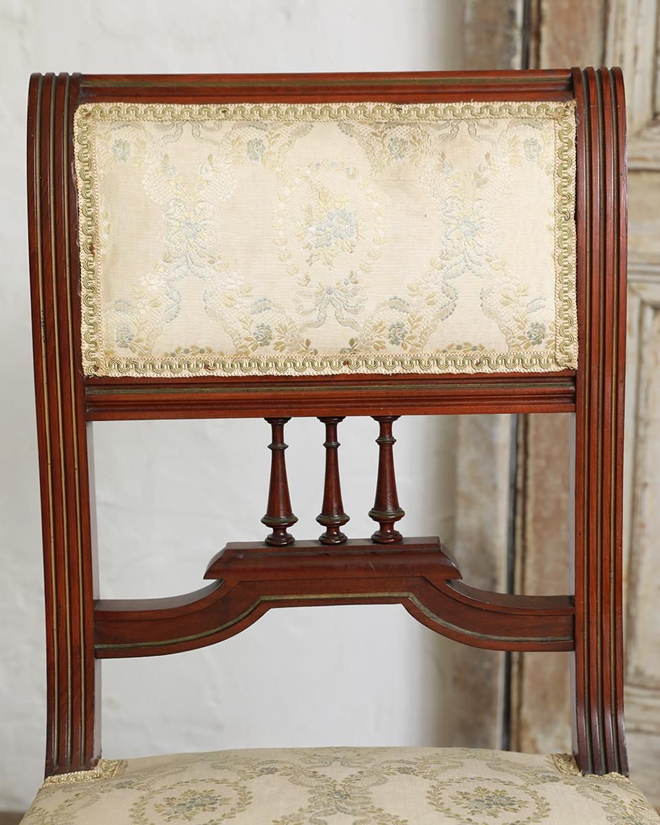 フランスアンティーク ファブリックチェアチェア.3 ダイニング