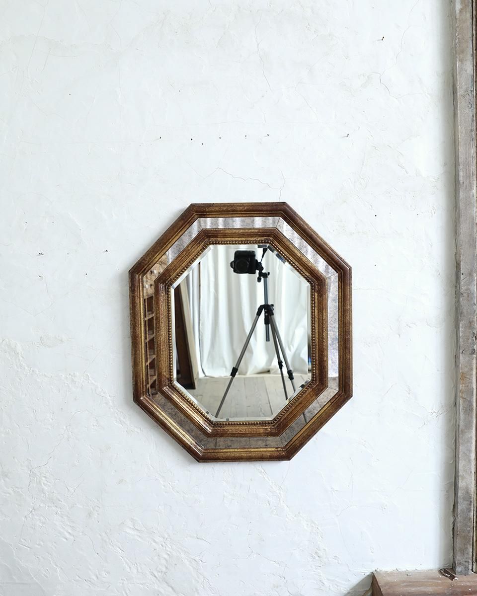 フランスアンティーク　ウォールミラー フランスアンティーク ウォールミラー.21 （壁掛けミラー） ゴールド