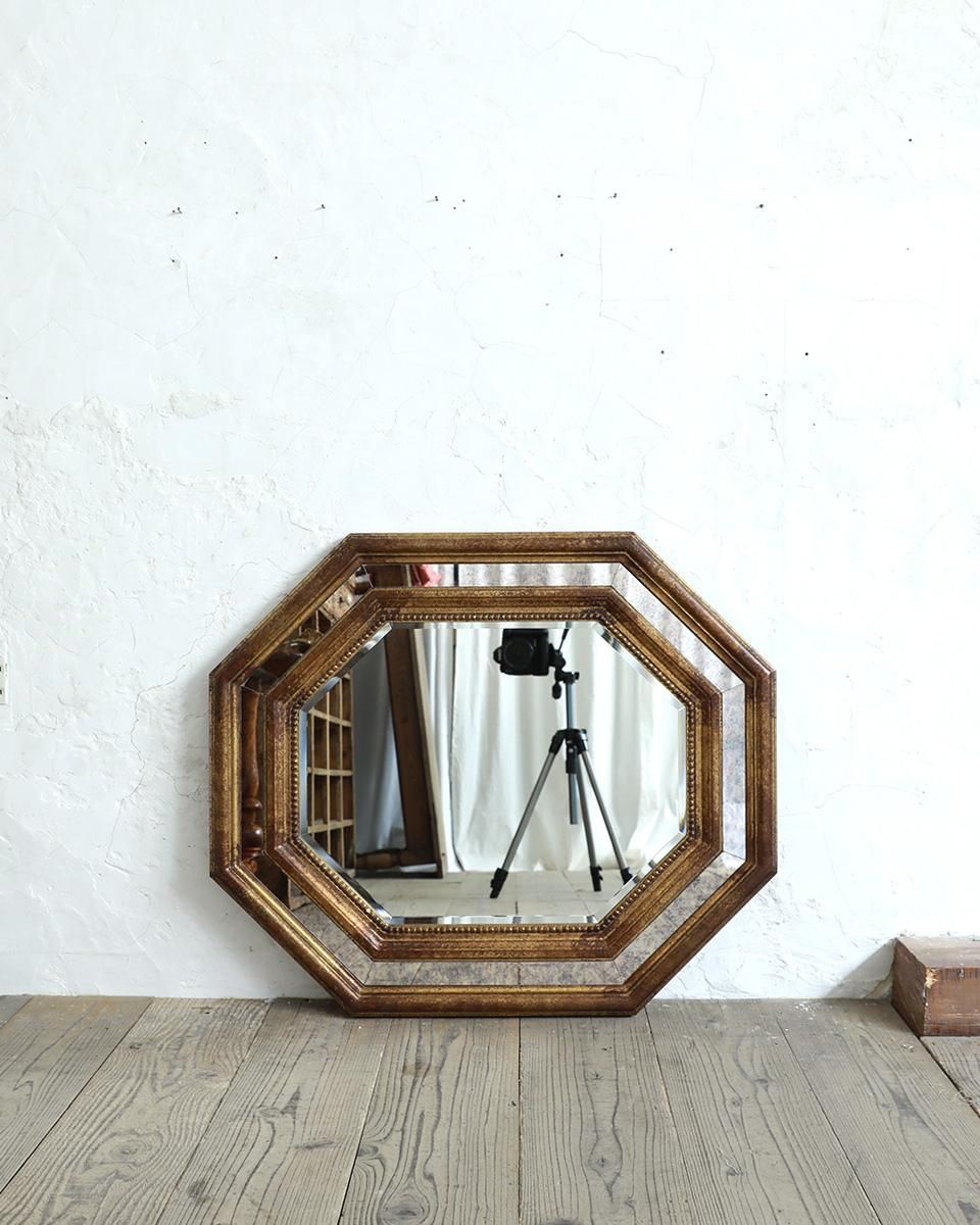 フランスアンティーク ウォールミラー.21 （壁掛けミラー） ゴールド