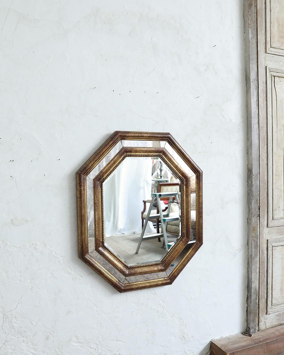 フランスアンティーク ウォールミラー.21 （壁掛けミラー） ゴールド