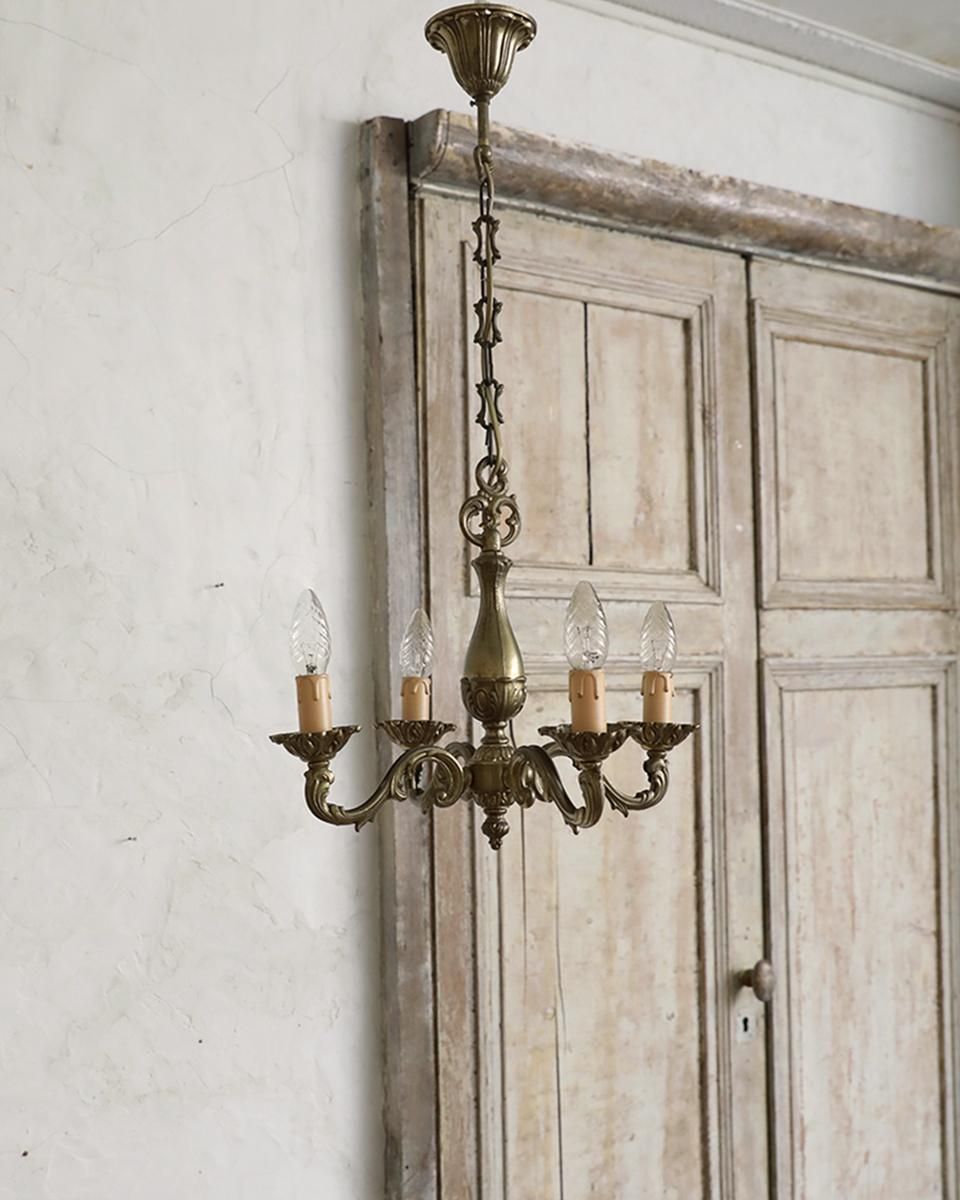 アンティーク ブロンズ ゴールド 4灯 シャンデリア.7 | Antiques Knock