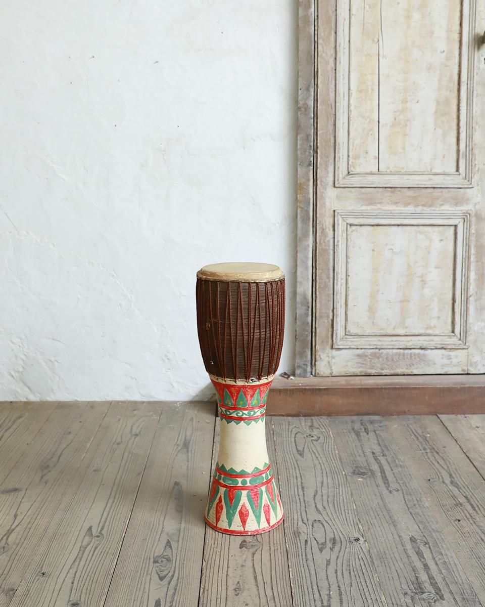 フランスアンティーク ジャンベ.2 民族楽器 インテリアオブジェ