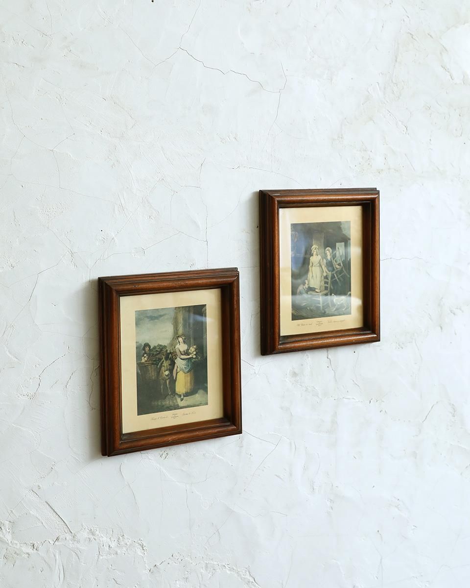 イギリスアンティーク ウォールアート.73 （複製画） イラスト入り