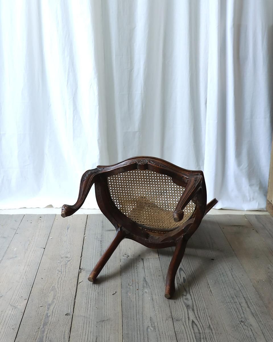フランスアンティーク ラタンチェア.23 (ケインドバックチェア