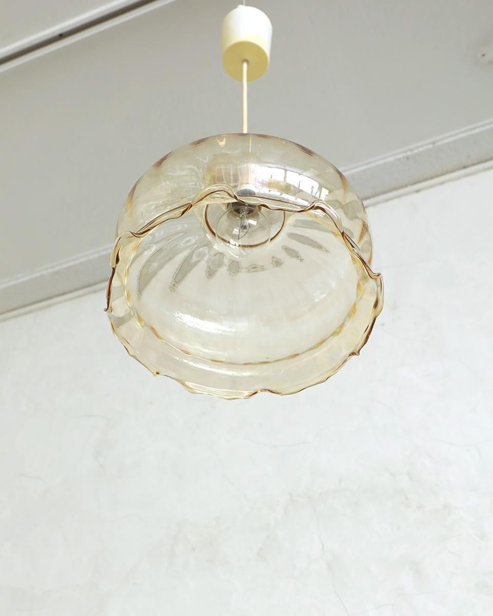 フランスアンティーク ガラスシェードランプ ペンダントランプ