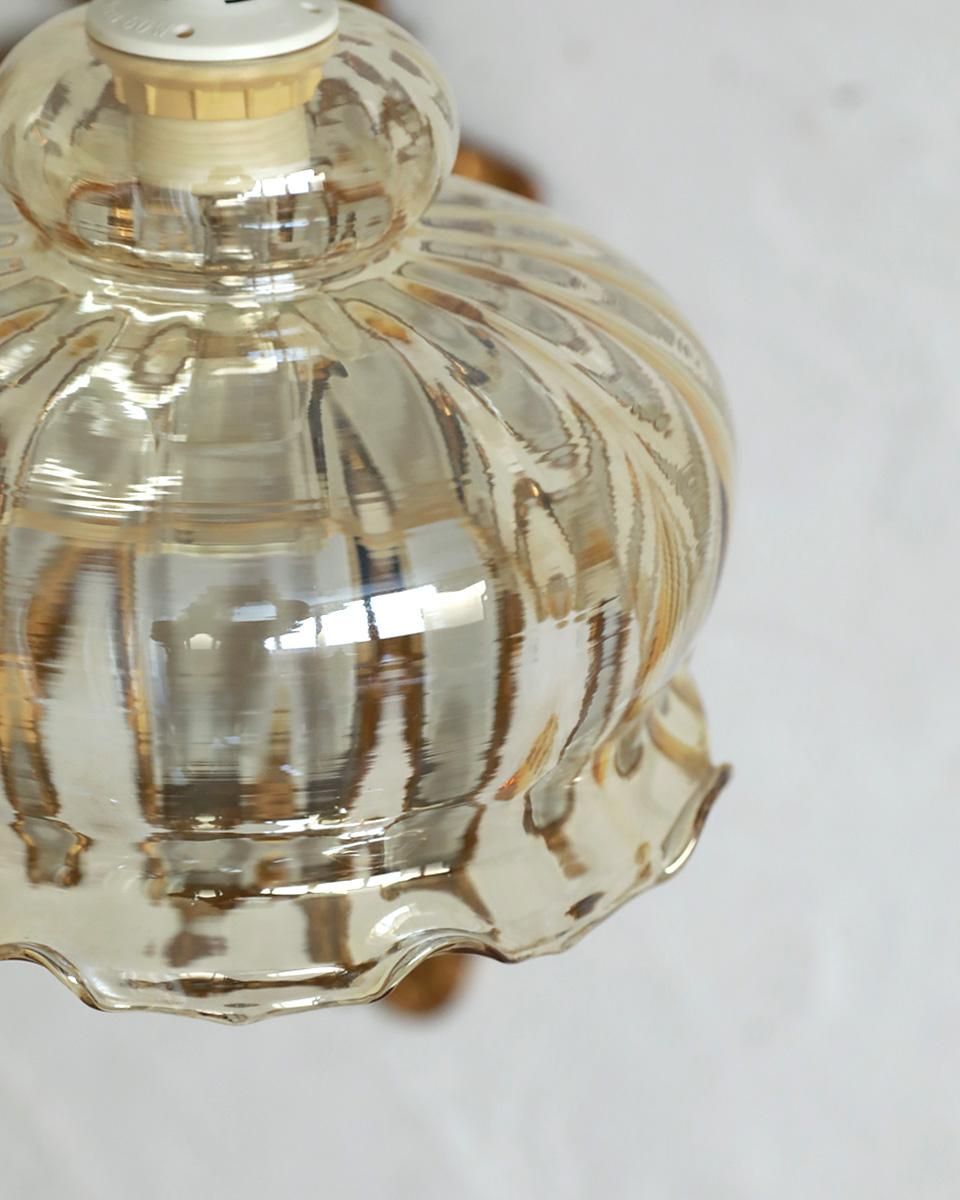 フランスアンティーク ガラスシェードランプ ペンダントランプ