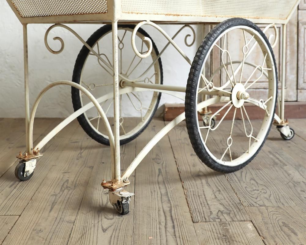 ワゴン　フランスアンティーク フランスアンティークガーデニング アンティークフラワーワゴン