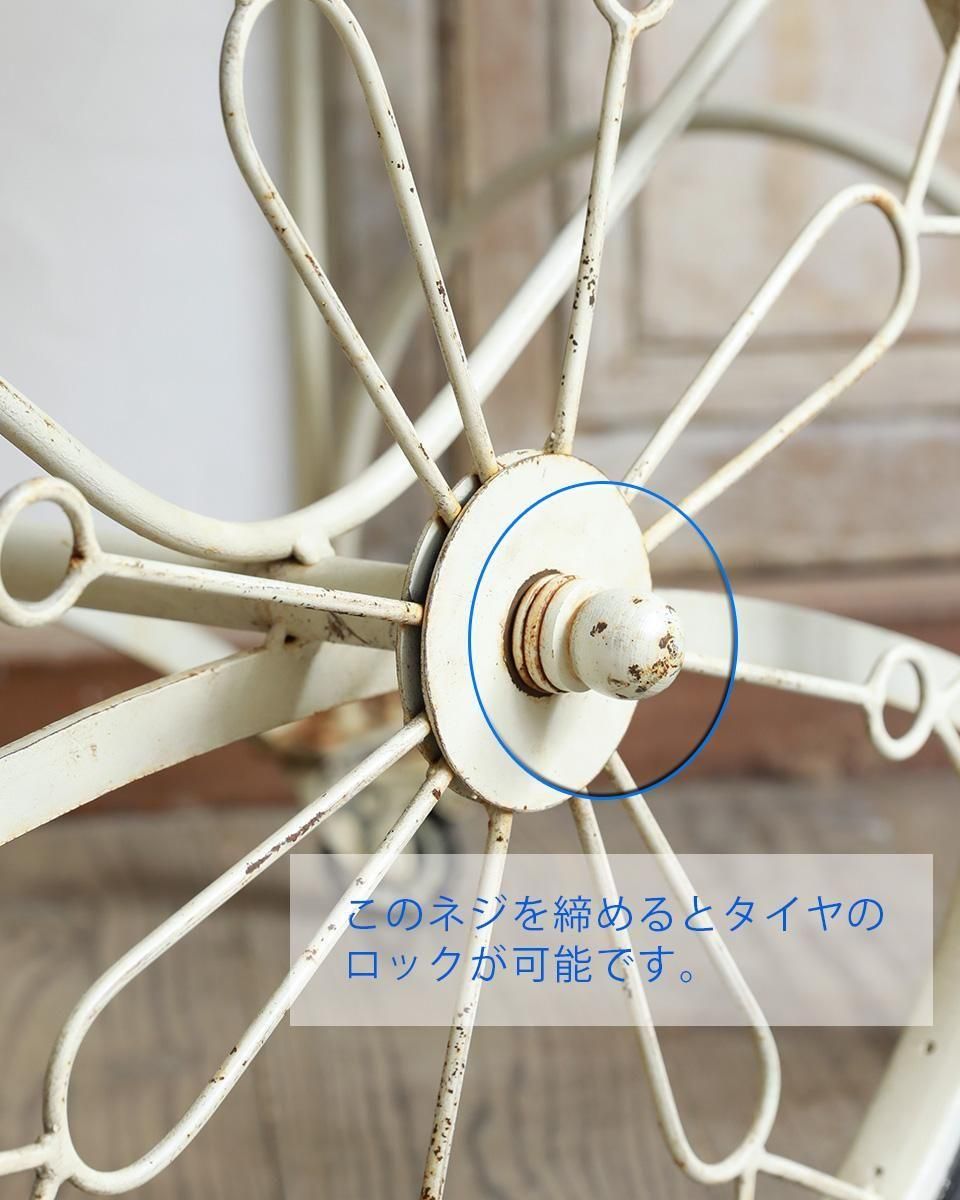 フランスアンティーク アイアンフラワーカート ディスプレイワゴン