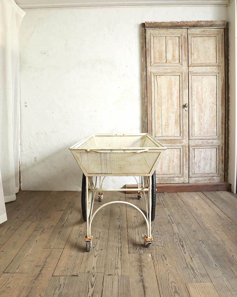 フランスアンティーク アイアンフラワーカート ディスプレイワゴン