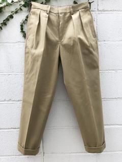 B24-P003 TAPERED SLACKS BeigeBROWN by 2-tacs