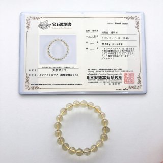 宝石のようなリビアングラス　完全透明！リビアングラスブレスレット☆9.5~10mm