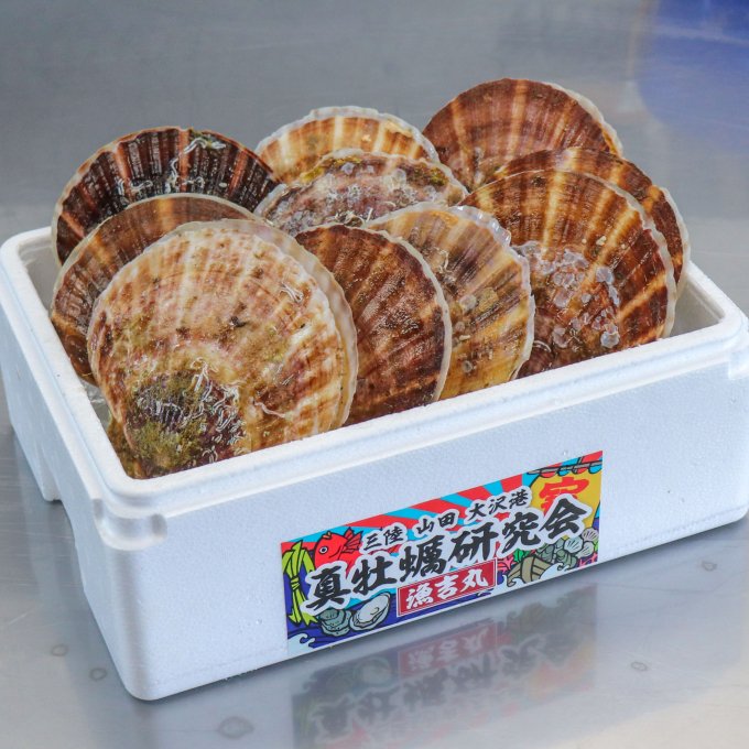 真牡蠣研究会のホタテ(10枚)【送料込】　三陸やまだ漁協　産直市場