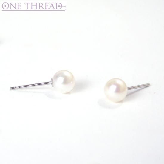 パール ピアス 真珠 プラチナ ベビーパール 5-5.5mm あこや真珠
