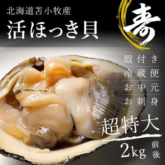 活ほっき貝 超特大 お刺身 バーベキュー 2kgセット 殻付 冷蔵 北海道産