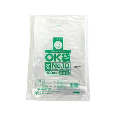 コメント者(10袋)10/13 大10 現場のチカラ」ポリ袋(規格袋) LDPE・透明 0.03mm厚 10号180mm