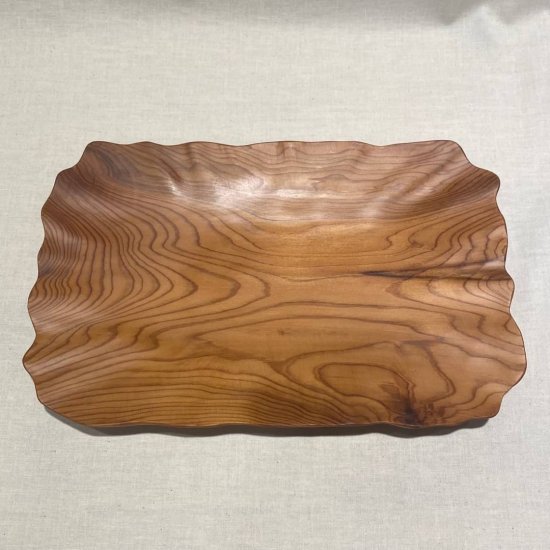 日光杉並木の手彫り皿（小）