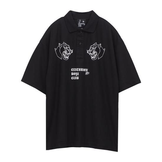 WIDE POLO SHIRTS -BLACK PANTHER- - CENTURION BOYZ CLUB WIDE POLO SHIRTS -BLACK PANTHER- - CENTURION BOYZ CLUB