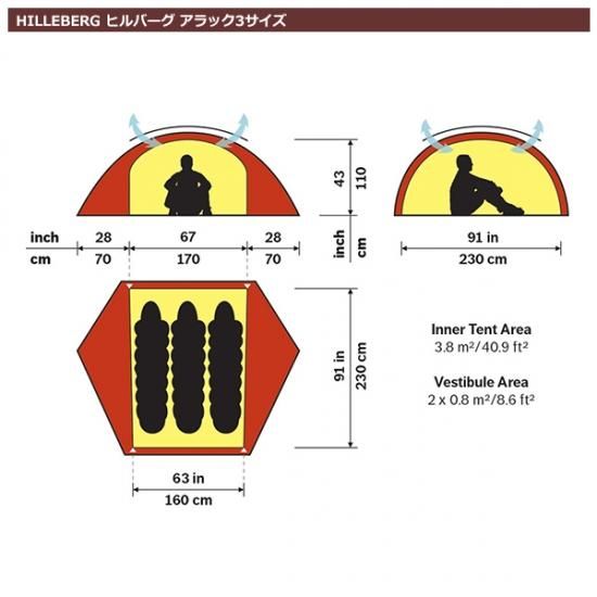 Hilleberg アラック3 サンド Standard Point Hilleberg アラック3 サンド Standard Point