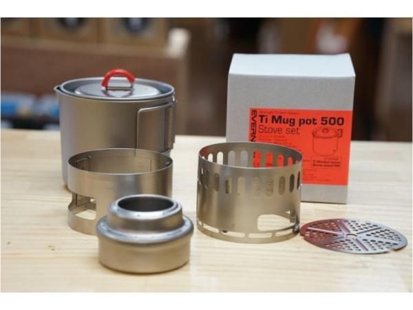 EVERNEW Ti Mug pot 500 Stove set - STANDARD point EVERNEW Ti Mug pot 500 Stove set - STANDARD point