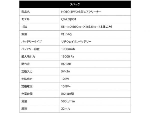 HOTO(ホト) 4WAY小型エアクリーナー- STANDARD point