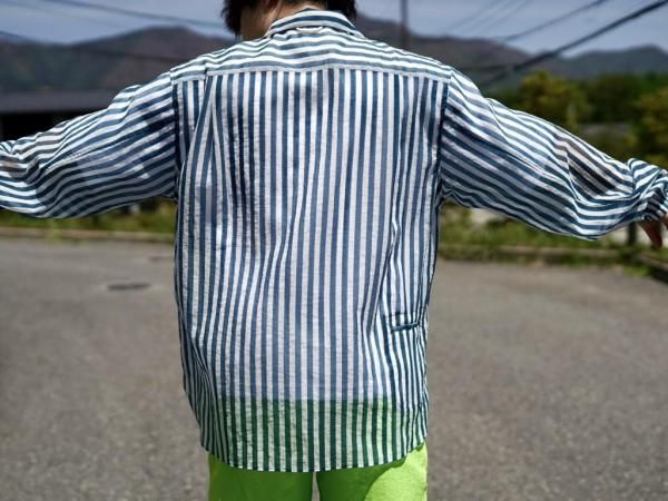2025新作モデル 迷迭香 point STANDARD - STRIPE SHIRT L/S MESH トップス