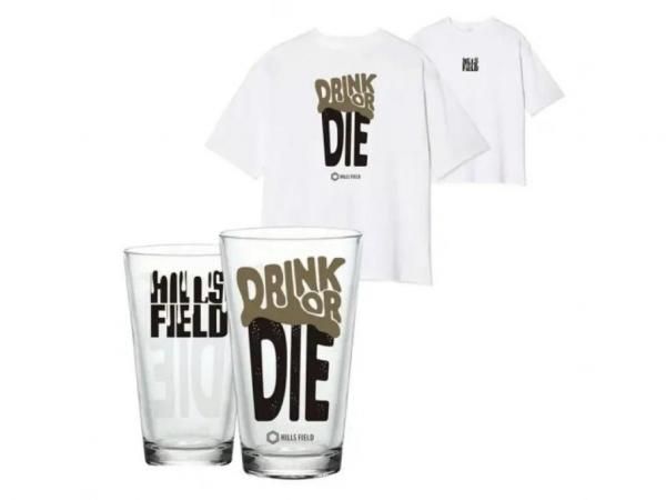 【ヒルズフィールド】DRINK OR DIE グラス + Tシャツ Lサイズ DRINK OR DIE グラス + Tシャツ- STANDARD point
