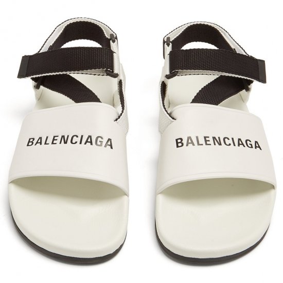 日本未入荷 Balenciaga バレンシアガ ロゴ レザーサンダル ホワイト メンズ Smallcat D Shop