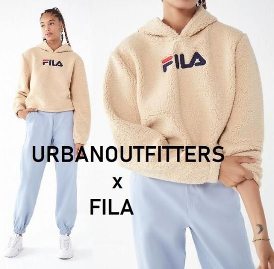 日本未入荷 18 19aw Urban Outfitters X Fila もこもこ ボアパーカー Tan ベージュ 日本未入荷 18 19aw Urban Outfitters X Fila もこもこ ボアパーカー Tan ベージュ