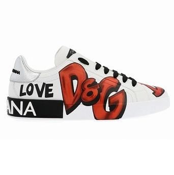 aw最新作 Dolce Gabbana ドルチェアンドガッバーナ ポルトフィーノ レザー スニーカー メンズ D G