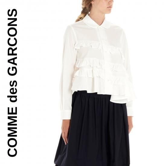 大人こそok Comme Des Garcons Girl コムデギャルソン ラッフル ブラウス シャツ ホワイト レディース 大人こそok Comme Des Garcons Girl コムデギャルソン ラッフル ブラウス シャツ ホワイト レディース