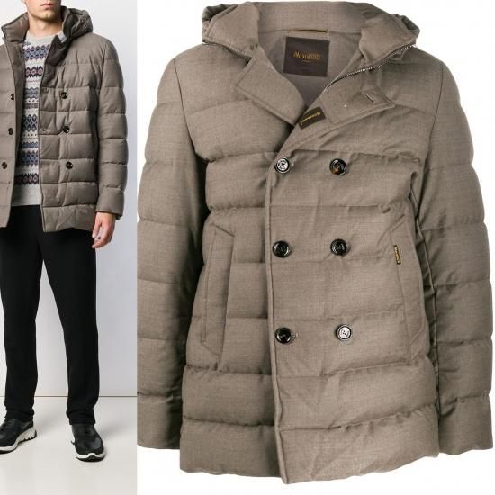 2019 2020新作 Moorer ムーレー Florio Ll1ダブルブレスト カシミア混 パデッドコート ベージュ メンズ