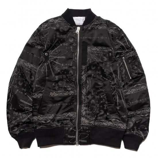 日本未入荷 サカイ Sacai X Dr Woo Bandana Print Blouson バンダナプリント Ma 1 ブルゾン ブラック メンズ 日本未入荷 サカイ Sacai X Dr Woo Bandana Print Blouson バンダナプリント Ma 1 ブルゾン ブラック メンズ