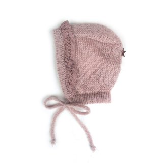 【40%OFF!】tocoto vintage / Knit bonnet with lace / 004. PINK