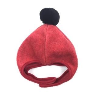 chocolatesoup / FLEECE POMPOM BONNET / RED