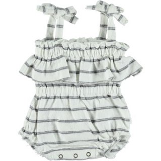 60%OFF!piupiuchick / Playsuit w/straps / grey stripes cotton fleece / 6M