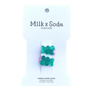 Milk ｘ Soda / Gummy Earrings / Green
