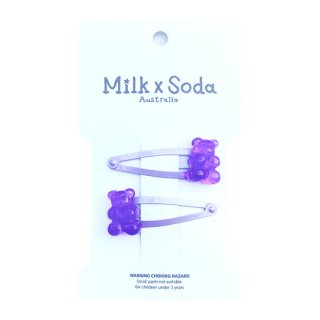 Milk ｘ Soda / Gummy Hair Clips / Purple