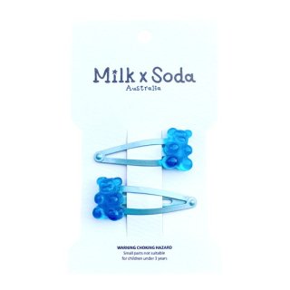 ں١Milk  Soda / Gummy Hair Clips / Blue