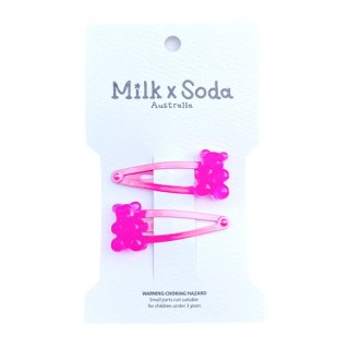 Milk  Soda / Gummy Hair Clips / Pink