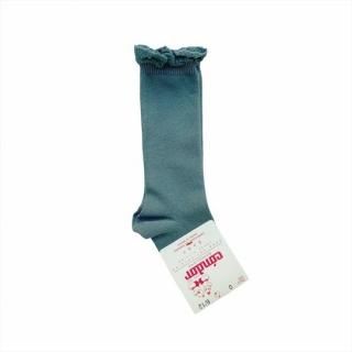 condor / Knee socks with lace edging cuff / 761 / Lichen Green / 4y