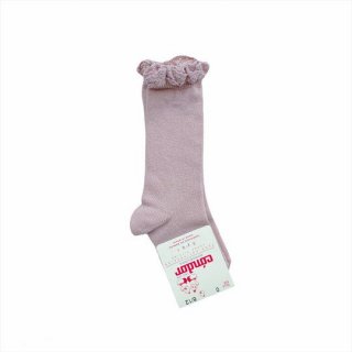 condor / Knee socks with lace edging cuff / 544 / Old rose / 4y