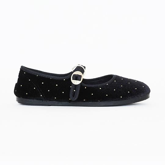 La Cadena / JAPONESA Velour Gold Dot One Strap / BLACK x