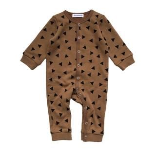 chocolatesoup / GEOMETRY SWEAT ROMPERS / TRIANGLE / BROWN