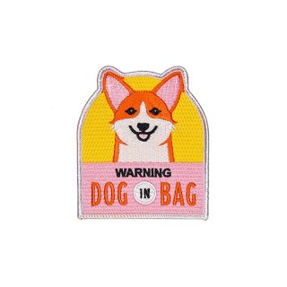 Oxford Pennant /  WARNING DOG IN BAG Embroidered Patch