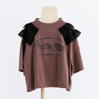 【40%OFF!】folk made / peacedye lace T-shirt / brown / S(90-105),M(110-125),L(125-140)